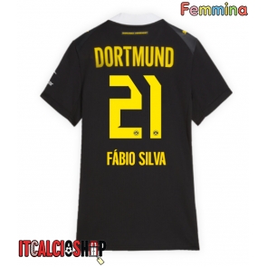 Borussia Dortmund Fabio Silva #21 Seconda Maglia Femmina 2026-27 Manica Corta